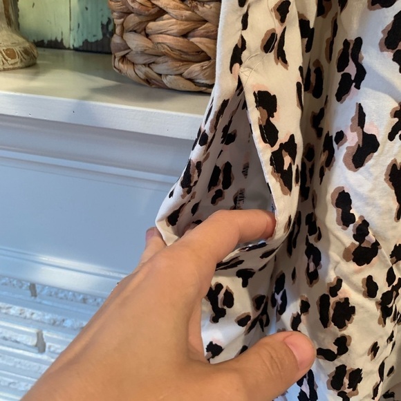 Express Tie Waist Leopard Print Casual Pull On Shorts with Pockets Pink Tan XL - Picture 5 of 7